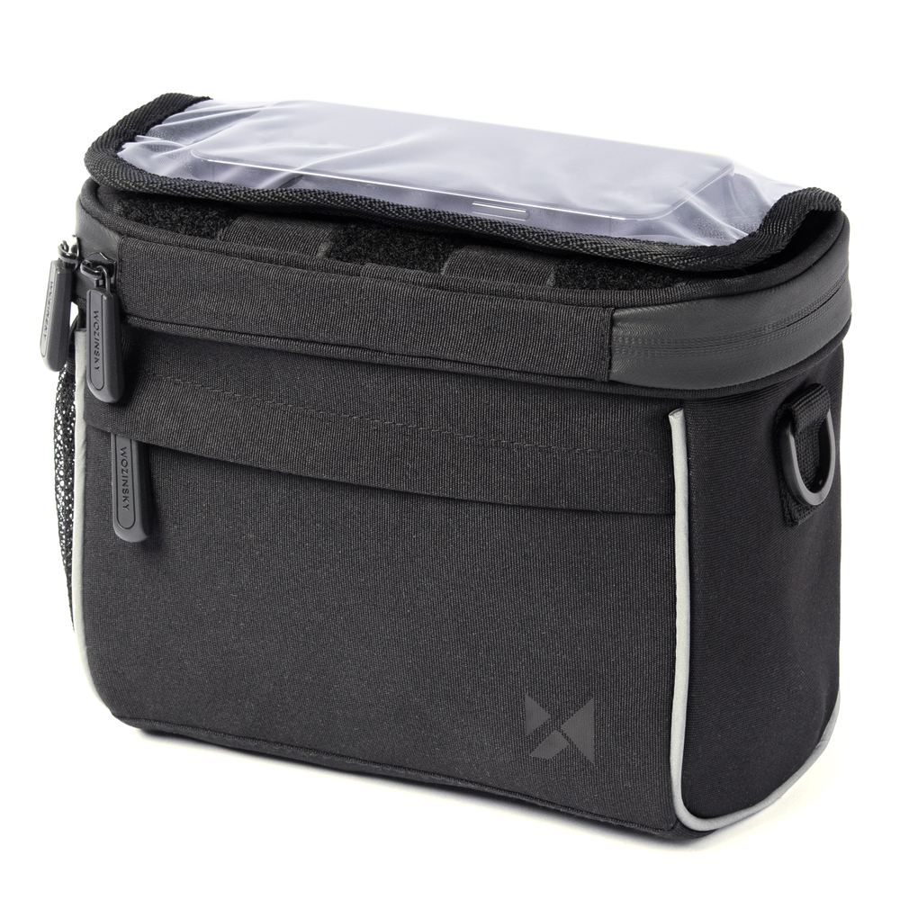 iTok webáruház - Wozinsky Wozinsky WBHBB-01 kerékpáros kormánytáska és válltáska, fekete 7 Wozinsky Handlebar Bag Bike Shoulder Bag Black (WBHBB-01)