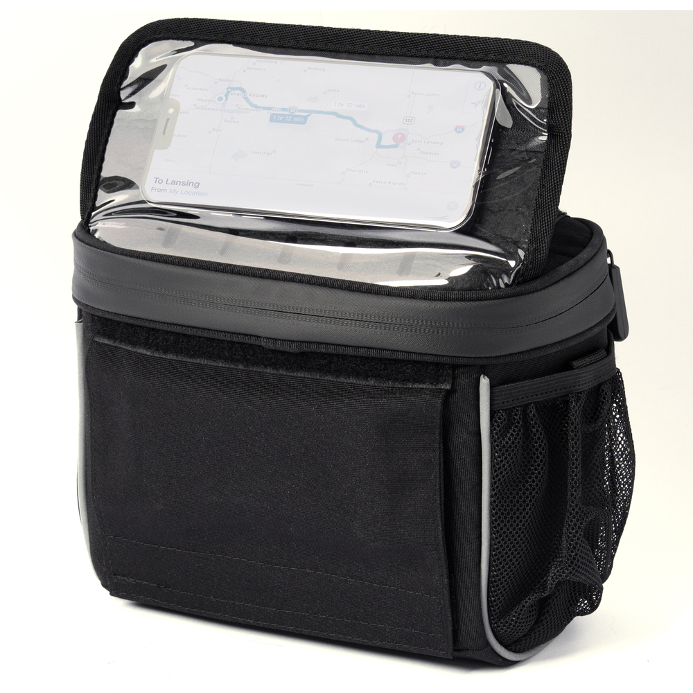 iTok webáruház - Wozinsky Wozinsky WBHBB-01 kerékpáros kormánytáska és válltáska, fekete 8 Wozinsky Handlebar Bag Bike Shoulder Bag Black (WBHBB-01)
