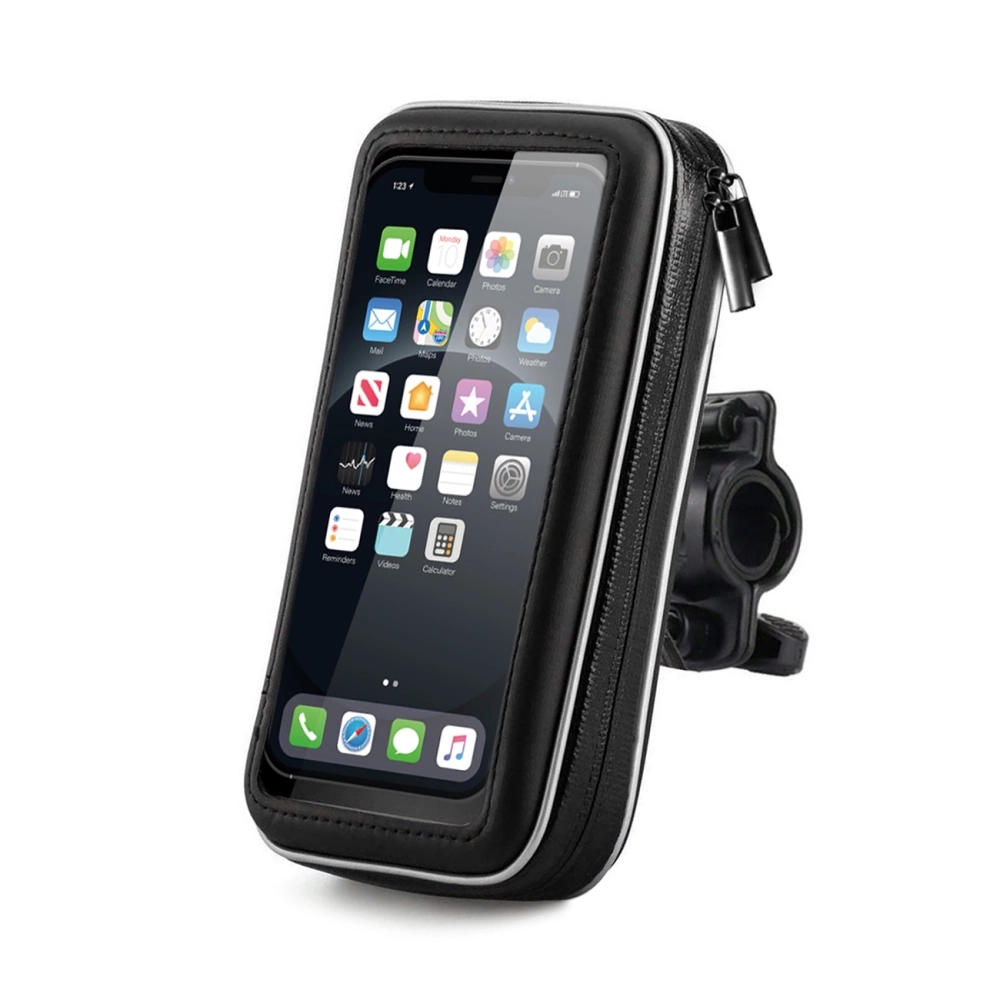 iTok webáruház - Wozinsky Wozinsky WBHBK7 kormányra szerelhető telefontartó, fekete 1 Wozinsky phone holder for bike, motorcycle, scooter black (WBHBK7)