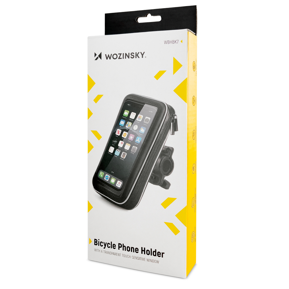 iTok webáruház - Wozinsky Wozinsky WBHBK7 kormányra szerelhető telefontartó, fekete 4 Wozinsky phone holder for bike, motorcycle, scooter black (WBHBK7)