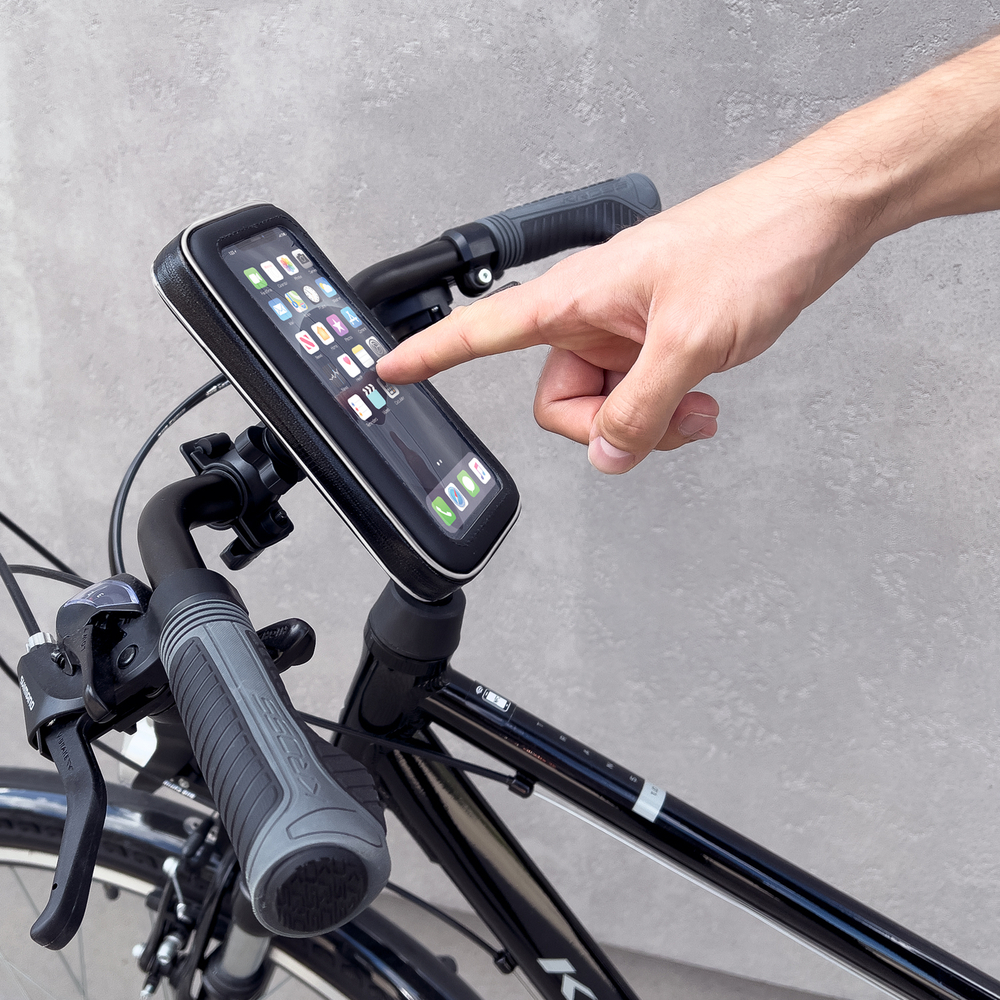 iTok webáruház - Wozinsky Wozinsky WBHBK7 kormányra szerelhető telefontartó, fekete 6 Wozinsky phone holder for bike, motorcycle, scooter black (WBHBK7)