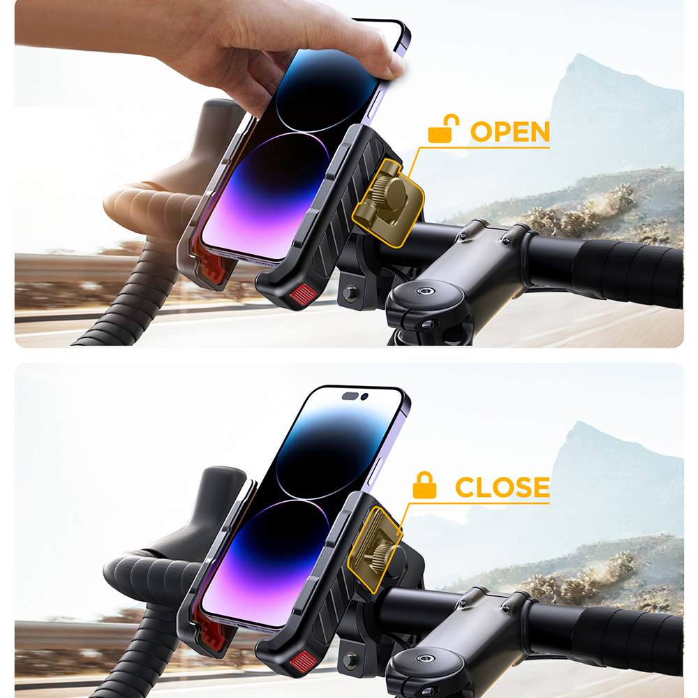 iTok webáruház - Joyroom Joyroom JR-ZS266 kormányra szerelhető telefontartó, fekete 2 Phone holder for scooter, bike, motorcycle - Joyroom JR-ZS266
