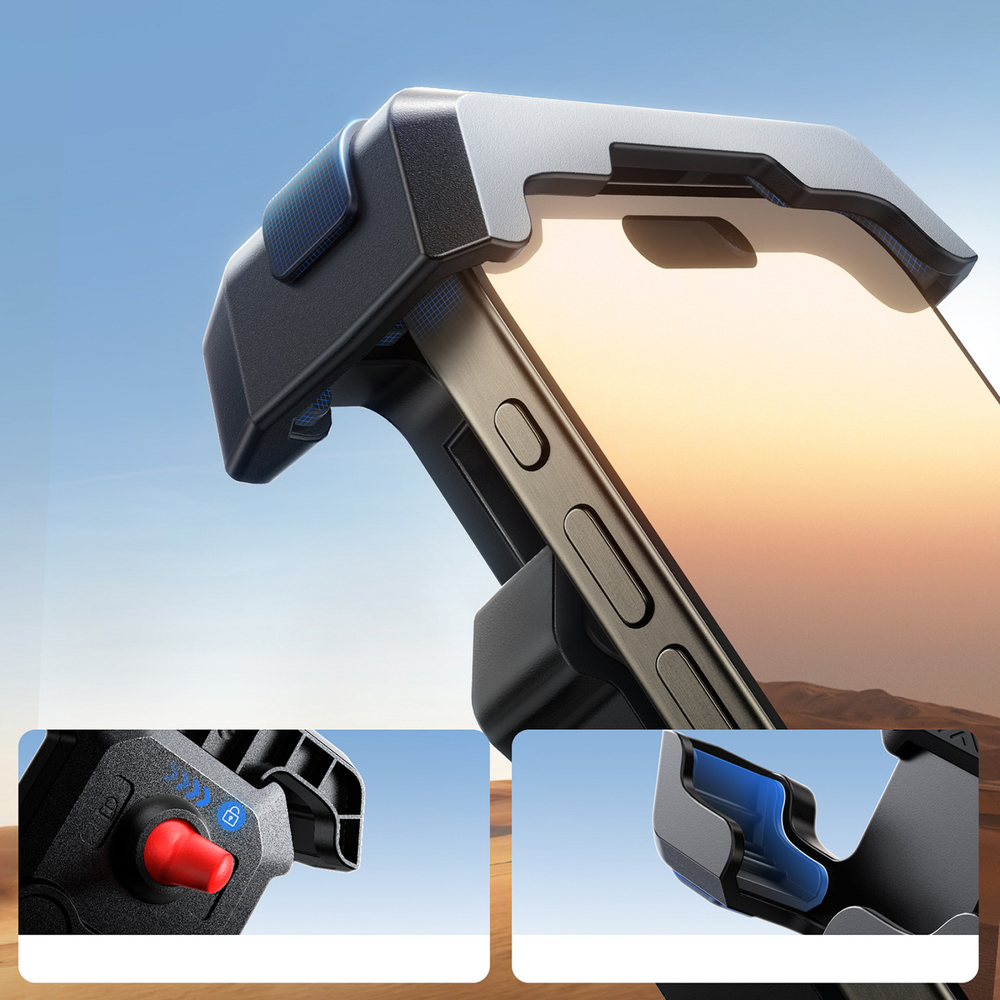 iTok webáruház - Joyroom Joyroom JR-ZS428 rezgéscsillapító telefontartó kormányra (fekete) 3 Joyroom JR-ZS428 shockproof handlebar holder for motorcycle, bike, scooter (fekete)