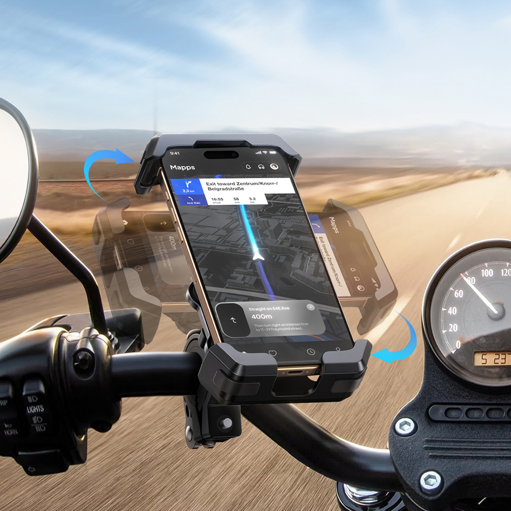 iTok webáruház - Joyroom Joyroom JR-ZS428 rezgéscsillapító telefontartó kormányra (fekete) 4 Joyroom JR-ZS428 shockproof handlebar holder for motorcycle, bike, scooter (fekete)