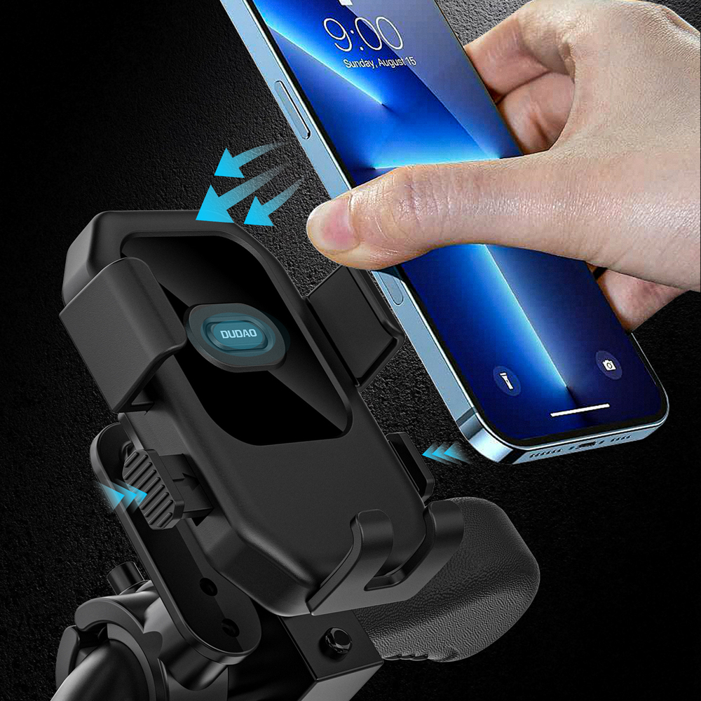 iTok webáruház - Dudao Dudao F7 kormányra szerelhető telefontartó (fekete) 4 Dudao F7 holder for bike, motorcycle, scooter (fekete)