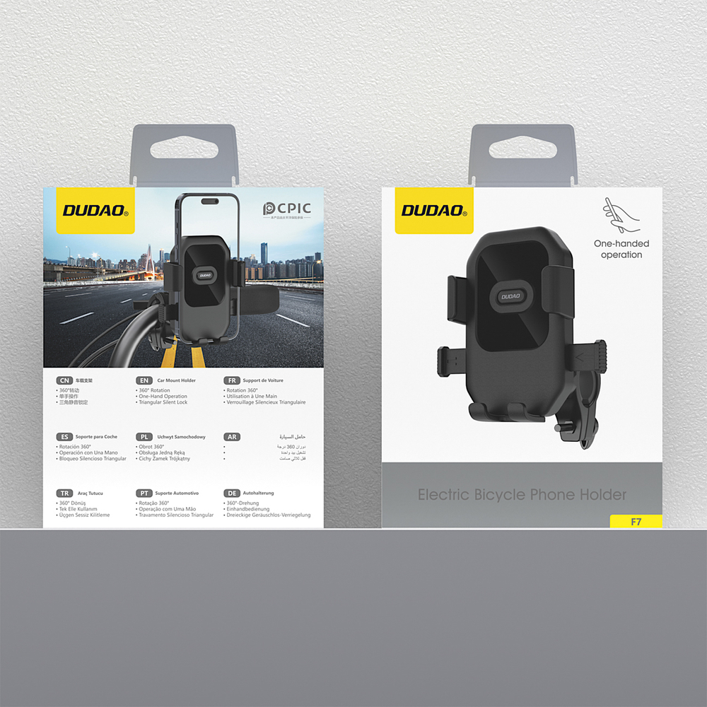 iTok webáruház - Dudao Dudao F7 kormányra szerelhető telefontartó (fekete) 6 Dudao F7 holder for bike, motorcycle, scooter (fekete)