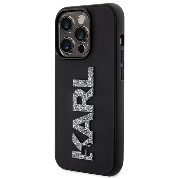 iTok webáruház - Karl Lagerfeld Karl Lagerfeld 3D Rubber Glitter Logo tok iPhone 15 Pro készülékhez (fekete) 2 Karl Lagerfeld 3D Rubber Glitter Logo iPhone 15 Pro Case (fekete)