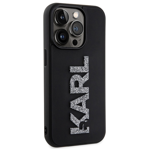 iTok webáruház - Karl Lagerfeld Karl Lagerfeld 3D Rubber Glitter Logo tok iPhone 15 Pro készülékhez (fekete) 4 Karl Lagerfeld 3D Rubber Glitter Logo iPhone 15 Pro Case (fekete)