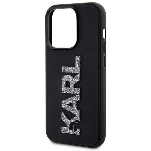 iTok webáruház - Karl Lagerfeld Karl Lagerfeld 3D Rubber Glitter Logo tok iPhone 15 Pro készülékhez (fekete) 6 Karl Lagerfeld 3D Rubber Glitter Logo iPhone 15 Pro Case (fekete)