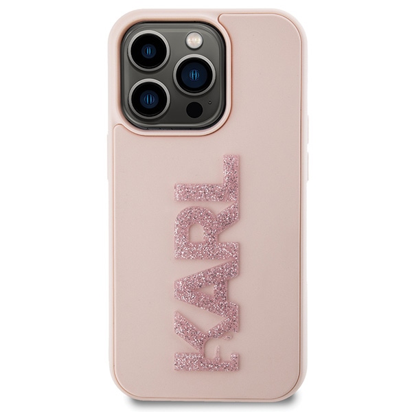 iTok webáruház - Karl Lagerfeld Karl Lagerfeld 3D Rubber Glitter Logo tok iPhone 15 Pro készülékhez (rózsaszín) 3 Karl Lagerfeld 3D Rubber Glitter Logo case for iPhone 15 Pro (rózsaszín)