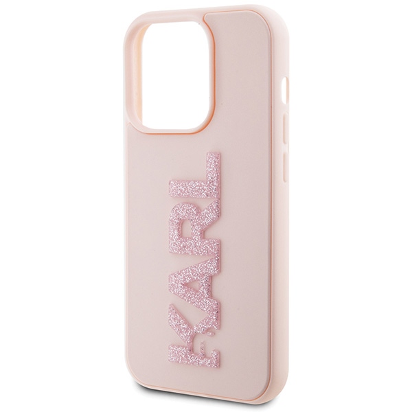 iTok webáruház - Karl Lagerfeld Karl Lagerfeld 3D Rubber Glitter Logo tok iPhone 15 Pro készülékhez (rózsaszín) 6 Karl Lagerfeld 3D Rubber Glitter Logo case for iPhone 15 Pro (rózsaszín)
