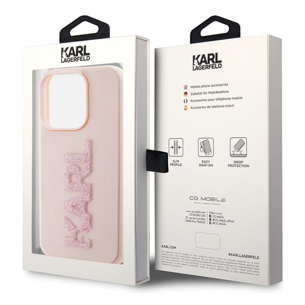 iTok webáruház - Karl Lagerfeld Karl Lagerfeld 3D Rubber Glitter Logo tok iPhone 15 Pro készülékhez (rózsaszín) 8 Karl Lagerfeld 3D Rubber Glitter Logo case for iPhone 15 Pro (rózsaszín)