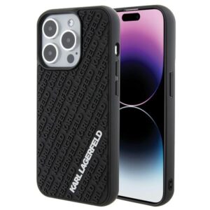 Karl Lagerfeld 3D Rubber Multi Logo tok iPhone 15 Pro készülékhez (fekete)