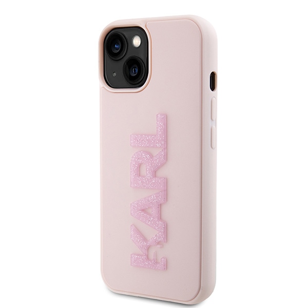 iTok webáruház - Karl Lagerfeld Karl Lagerfeld 3D Rubber Glitter Logo tok iPhone 15 Plus / 14 Plus készülékhez (rózsaszín) 2 Karl Lagerfeld 3D Rubber Glitter Logo case for iPhone 15 Plus (rózsaszín)