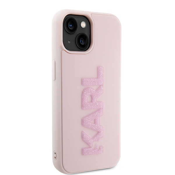 iTok webáruház - Karl Lagerfeld Karl Lagerfeld 3D Rubber Glitter Logo tok iPhone 15 Plus / 14 Plus készülékhez (rózsaszín) 4 Karl Lagerfeld 3D Rubber Glitter Logo case for iPhone 15 Plus (rózsaszín)