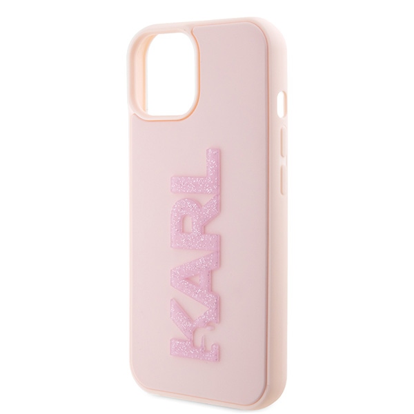iTok webáruház - Karl Lagerfeld Karl Lagerfeld 3D Rubber Glitter Logo tok iPhone 15 Plus / 14 Plus készülékhez (rózsaszín) 6 Karl Lagerfeld 3D Rubber Glitter Logo case for iPhone 15 Plus (rózsaszín)