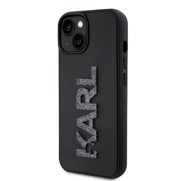 iTok webáruház - Karl Lagerfeld Karl Lagerfeld 3D Rubber Glitter Logo tok iPhone 15-höz (fekete) 2 Karl Lagerfeld 3D Rubber Glitter Logo case for iPhone 15 (fekete)