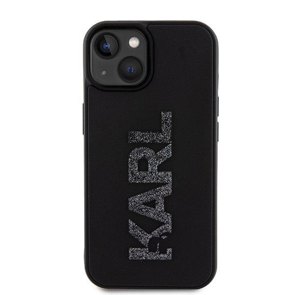 iTok webáruház - Karl Lagerfeld Karl Lagerfeld 3D Rubber Glitter Logo tok iPhone 15-höz (fekete) 3 Karl Lagerfeld 3D Rubber Glitter Logo case for iPhone 15 (fekete)