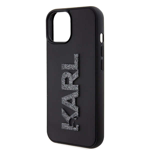 iTok webáruház - Karl Lagerfeld Karl Lagerfeld 3D Rubber Glitter Logo tok iPhone 15-höz (fekete) 6 Karl Lagerfeld 3D Rubber Glitter Logo case for iPhone 15 (fekete)