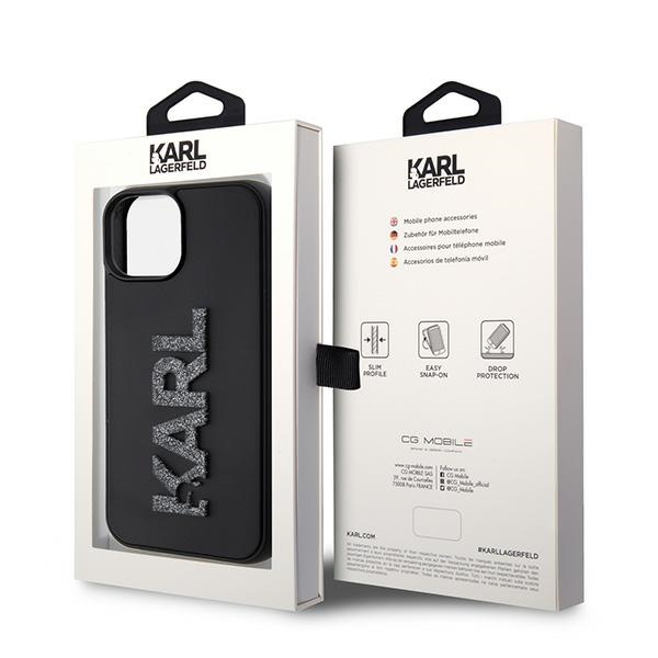 iTok webáruház - Karl Lagerfeld Karl Lagerfeld 3D Rubber Glitter Logo tok iPhone 15-höz (fekete) 8 Karl Lagerfeld 3D Rubber Glitter Logo case for iPhone 15 (fekete)