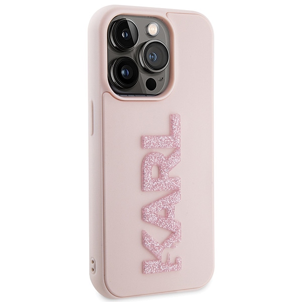 iTok webáruház - Karl Lagerfeld Karl Lagerfeld 3D Rubber Glitter Logo tok iPhone 15 Pro Max készülékhez (rózsaszín) 4 Karl Lagerfeld 3D Rubber Glitter Logo case for iPhone 15 Pro Max (rózsaszín)