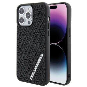 Karl Lagerfeld 3D Rubber Multi Logo tok iPhone 15 Pro Max készülékhez (fekete)