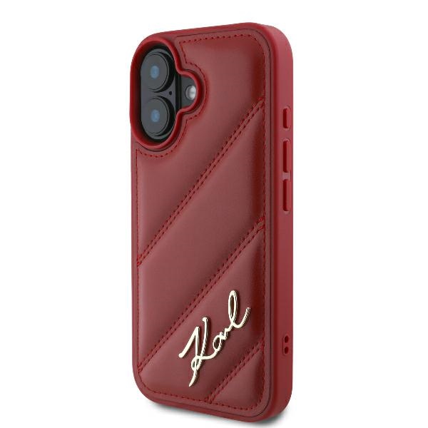 iTok webáruház - Karl Lagerfeld Karl Lagerfeld Diagonal Quilted Script tok iPhone 16-hoz (piros) 2 Karl Lagerfeld Diagonal Quilted Script iPhone 16 Case (piros)