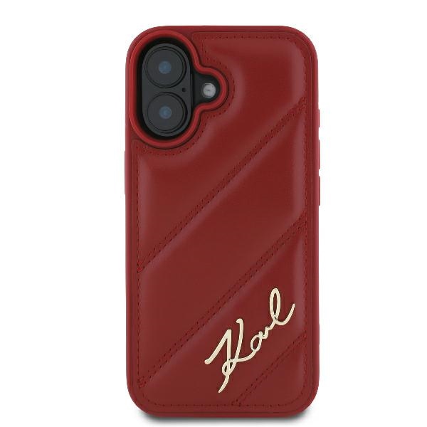 iTok webáruház - Karl Lagerfeld Karl Lagerfeld Diagonal Quilted Script tok iPhone 16-hoz (piros) 3 Karl Lagerfeld Diagonal Quilted Script iPhone 16 Case (piros)