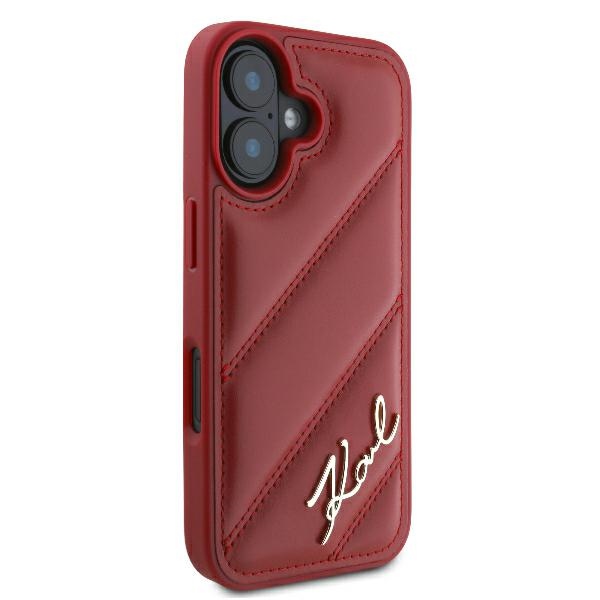 iTok webáruház - Karl Lagerfeld Karl Lagerfeld Diagonal Quilted Script tok iPhone 16-hoz (piros) 4 Karl Lagerfeld Diagonal Quilted Script iPhone 16 Case (piros)