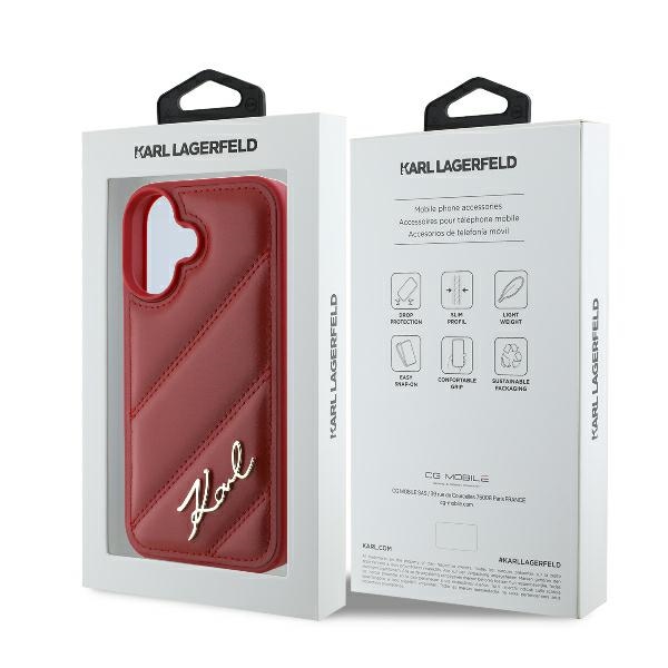 iTok webáruház - Karl Lagerfeld Karl Lagerfeld Diagonal Quilted Script tok iPhone 16-hoz (piros) 8 Karl Lagerfeld Diagonal Quilted Script iPhone 16 Case (piros)