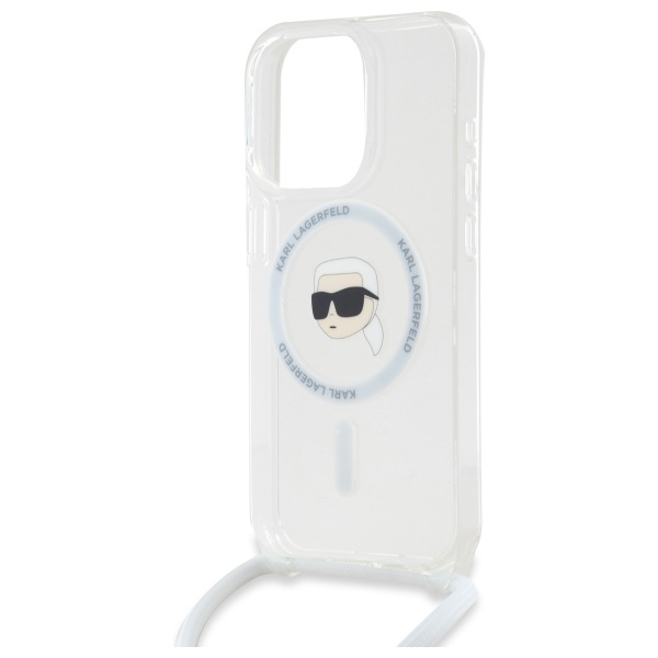 iTok webáruház - Karl Lagerfeld Karl Lagerfeld Crossbody IML Karl Head MagSafe tok iPhone 16 Pro készülékhez (átlátszó) 5 Karl Lagerfeld Crossbody IML Karl Head Magsafe Case for iPhone 16 Pro (átlátszó)