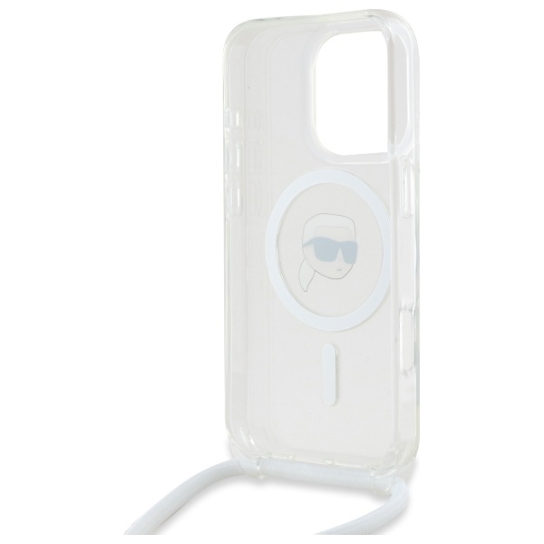 iTok webáruház - Karl Lagerfeld Karl Lagerfeld Crossbody IML Karl Head MagSafe tok iPhone 16 Pro készülékhez (átlátszó) 6 Karl Lagerfeld Crossbody IML Karl Head Magsafe Case for iPhone 16 Pro (átlátszó)