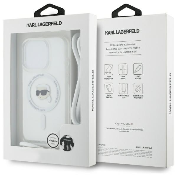iTok webáruház - Karl Lagerfeld Karl Lagerfeld Crossbody IML Karl Head MagSafe tok iPhone 16 Pro készülékhez (átlátszó) 7 Karl Lagerfeld Crossbody IML Karl Head Magsafe Case for iPhone 16 Pro (átlátszó)
