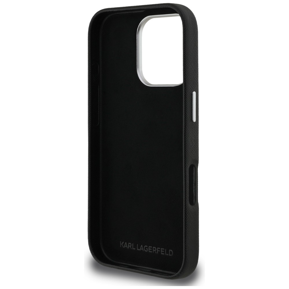 iTok webáruház - Karl Lagerfeld Karl Lagerfeld FW Grained Karl & Choupette Heads Pins tok iPhone 16 Pro készülékhez (fekete) 7 Karl Lagerfeld FW Grained Karl & Choupette Heads Pins Case for iPhone 16 Pro (fekete)