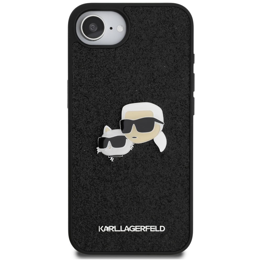 iTok webáruház - Karl Lagerfeld Karl Lagerfeld Fixed Glitter Karl&Choupette Heads Metal Pin tok iPhone 16e készülékhez (fekete) 3 Karl Lagerfeld Fixed Glitter Karl&Choupette Heads Metal Pin iPhone 16e Case (fekete)
