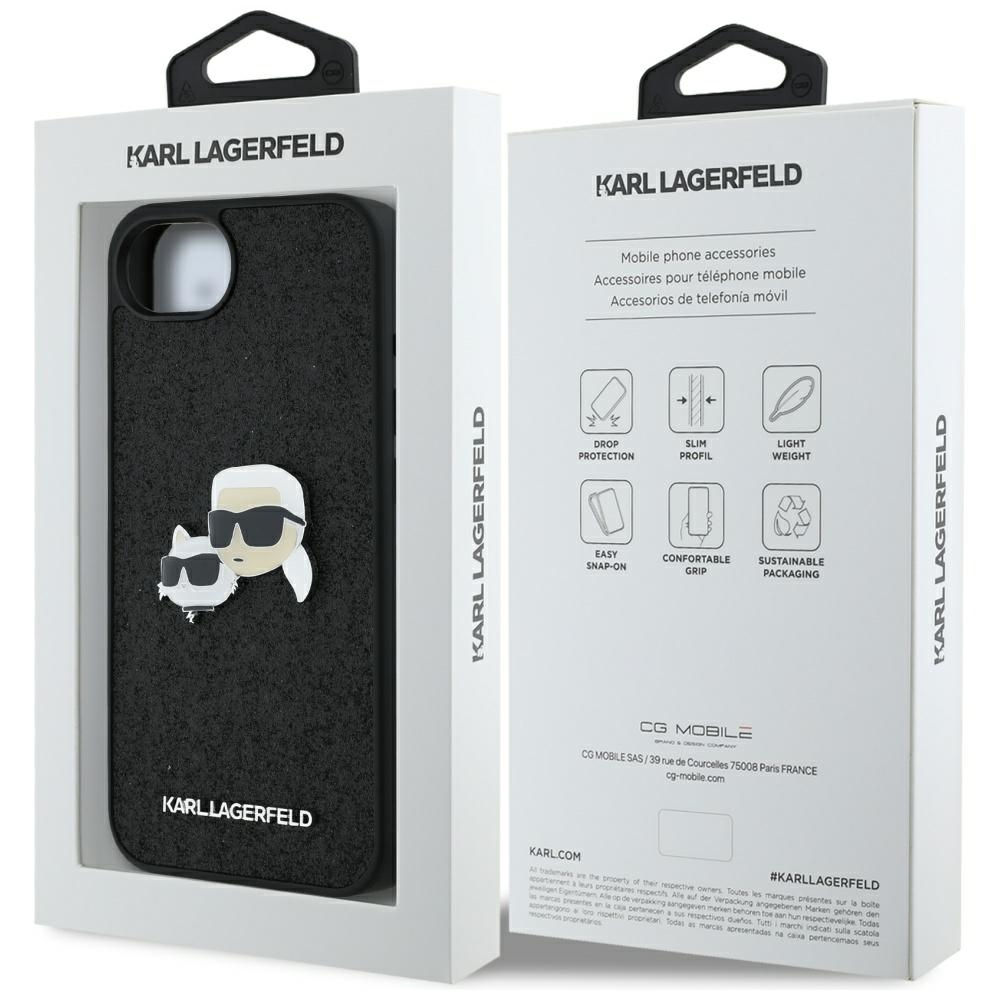 iTok webáruház - Karl Lagerfeld Karl Lagerfeld Fixed Glitter Karl&Choupette Heads Metal Pin tok iPhone 16e készülékhez (fekete) 7 Karl Lagerfeld Fixed Glitter Karl&Choupette Heads Metal Pin iPhone 16e Case (fekete)