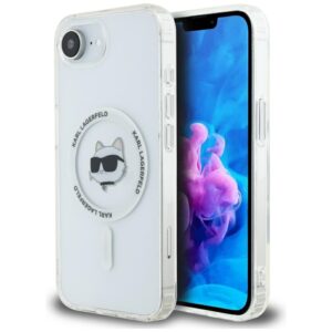 Karl Lagerfeld IML Metal Choupette Head MagSafe tok iPhone 16e készülékhez (fehér)