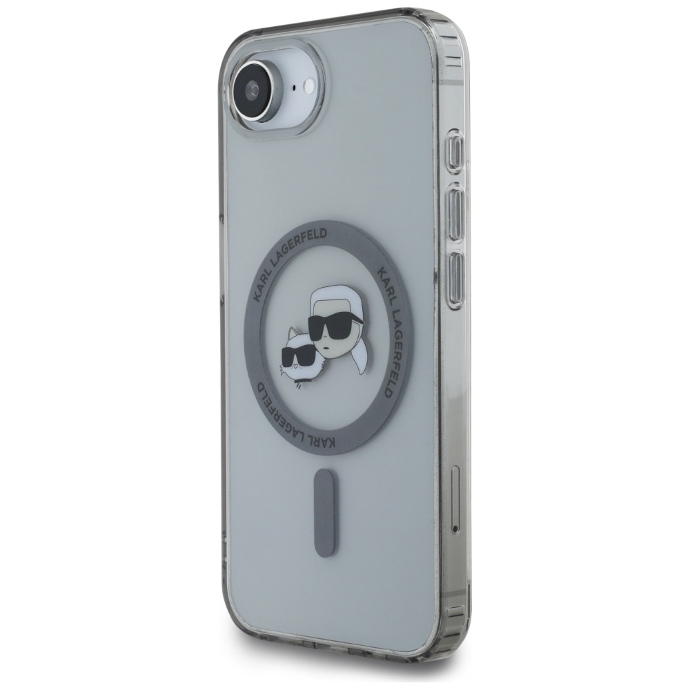 iTok webáruház - Karl Lagerfeld Karl Lagerfeld IML Metal Karl & Choupette Heads MagSafe tok iPhone 16e készülékhez (fekete) 2 Karl Lagerfeld IML Metal Karl & Choupette Heads MagSafe iPhone 16e Case (fekete)