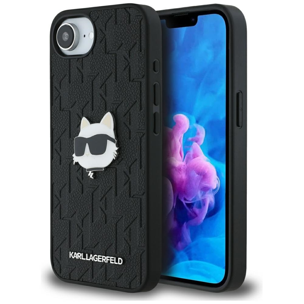 iTok webáruház - Karl Lagerfeld Karl Lagerfeld Monogram Choupette Head Pin tok iPhone 16e készülékhez (fekete) 1 Karl Lagerfeld Monogram Choupette Head Pin iPhone 16e Case (fekete)