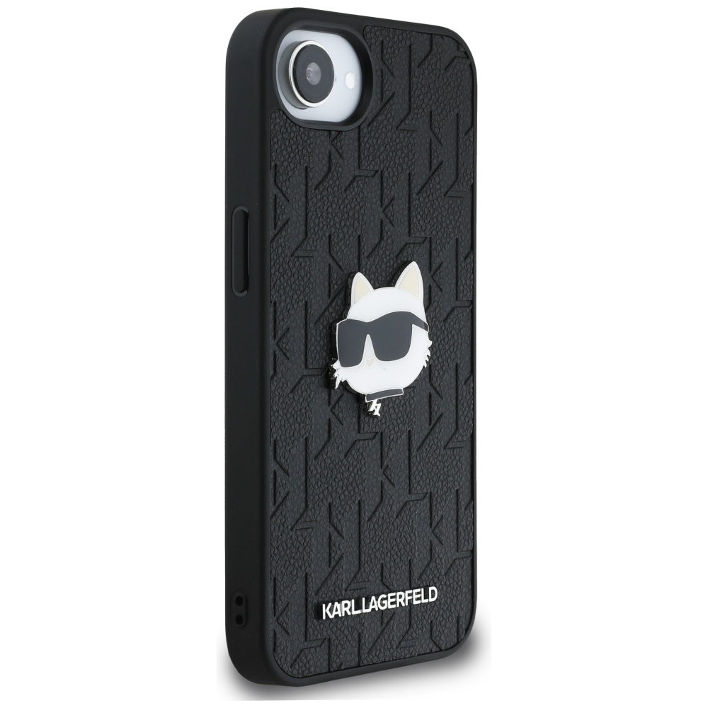 iTok webáruház - Karl Lagerfeld Karl Lagerfeld Monogram Choupette Head Pin tok iPhone 16e készülékhez (fekete) 4 Karl Lagerfeld Monogram Choupette Head Pin iPhone 16e Case (fekete)