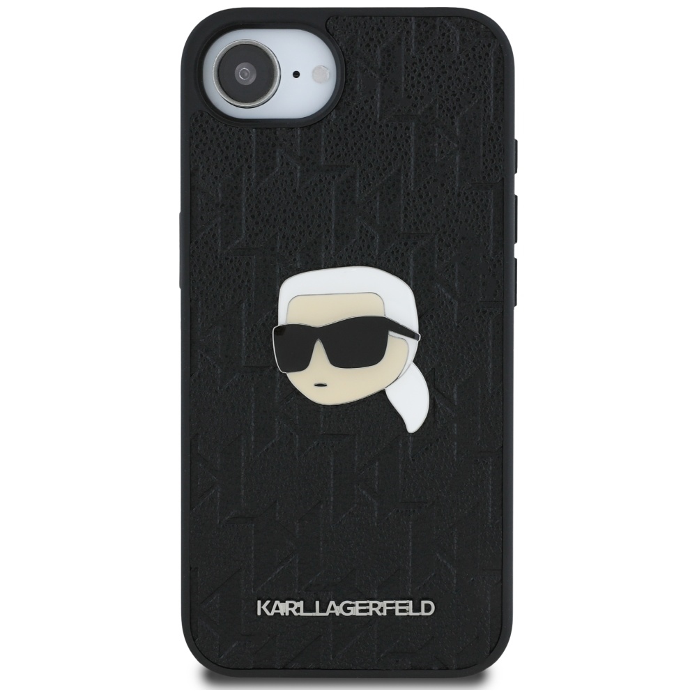 iTok webáruház - Karl Lagerfeld Karl Lagerfeld Monogram Karl Head Pin tok iPhone 16e készülékhez (fekete) 3 Karl Lagerfeld Monogram Karl Head Pin iPhone 16e Case (fekete)