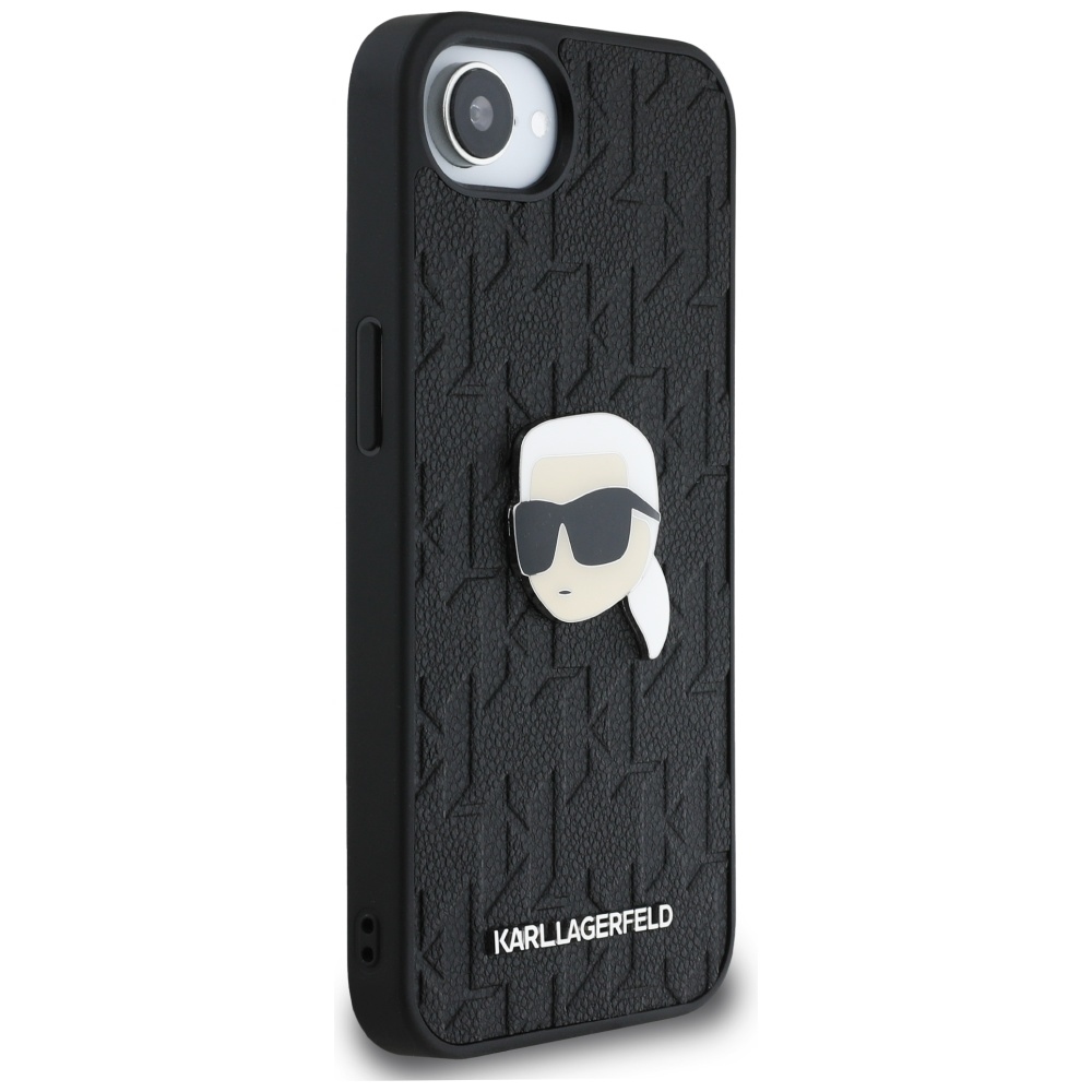 iTok webáruház - Karl Lagerfeld Karl Lagerfeld Monogram Karl Head Pin tok iPhone 16e készülékhez (fekete) 4 Karl Lagerfeld Monogram Karl Head Pin iPhone 16e Case (fekete)