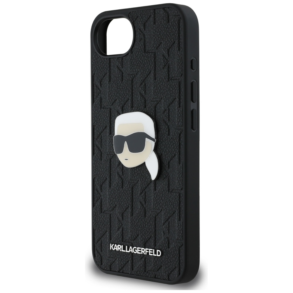 iTok webáruház - Karl Lagerfeld Karl Lagerfeld Monogram Karl Head Pin tok iPhone 16e készülékhez (fekete) 6 Karl Lagerfeld Monogram Karl Head Pin iPhone 16e Case (fekete)