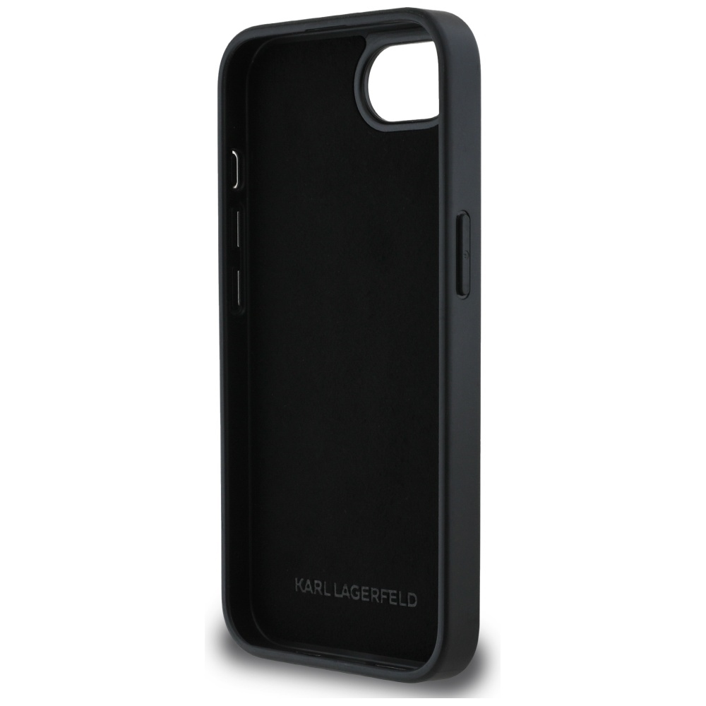 iTok webáruház - Karl Lagerfeld Karl Lagerfeld Monogram Karl Head Pin tok iPhone 16e készülékhez (fekete) 7 Karl Lagerfeld Monogram Karl Head Pin iPhone 16e Case (fekete)