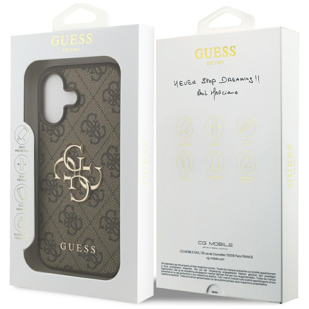 iTok webáruház - Guess Guess 4G Big Logo tok iPhone 17-hez (barna) 8 Guess 4G Big Logo Case for iPhone 17 (barna)