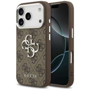 Guess 4G Big 4G Classic Logo tok iPhone 17 Pro készülékhez, barna (ezüst)