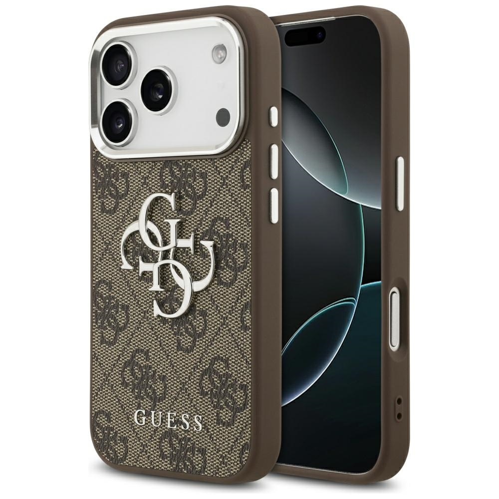 iTok webáruház - Guess Guess 4G Big 4G Classic Logo tok iPhone 17 Pro készülékhez, barna (ezüst) 1 Guess 4G Big 4G Classic Logo case for iPhone 17 Pro brown (ezüst)