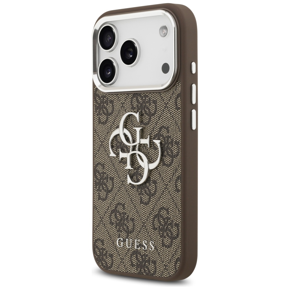 iTok webáruház - Guess Guess 4G Big 4G Classic Logo tok iPhone 17 Pro készülékhez, barna (ezüst) 2 Guess 4G Big 4G Classic Logo case for iPhone 17 Pro brown (ezüst)
