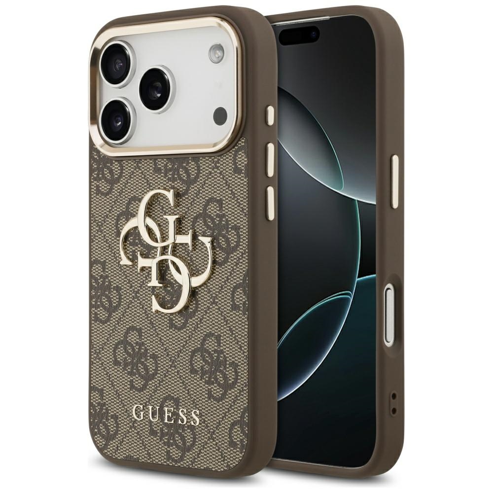iTok webáruház - Guess Guess 4G Big 4G Classic Logo tok iPhone 17 Pro készülékhez (barna és arany) 1 Guess 4G Big 4G Classic Logo Case for iPhone 17 Pro (barna és arany)