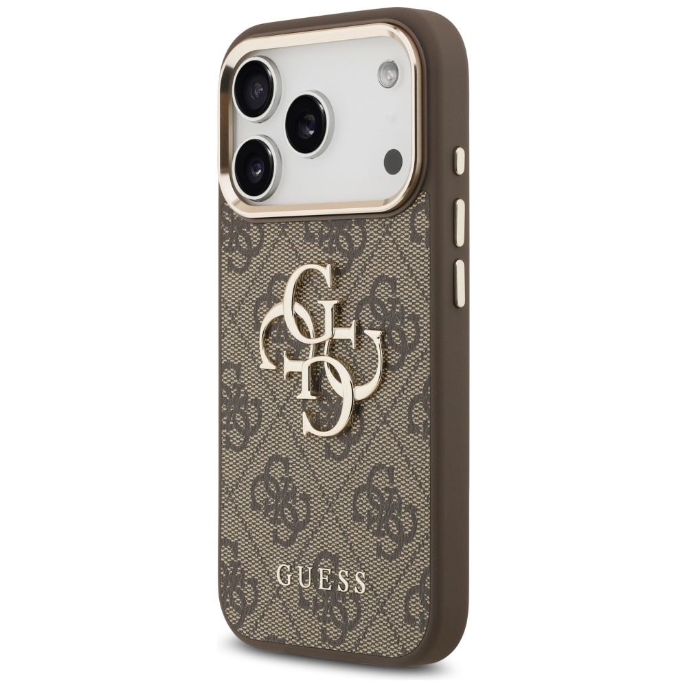 iTok webáruház - Guess Guess 4G Big 4G Classic Logo tok iPhone 17 Pro készülékhez (barna és arany) 2 Guess 4G Big 4G Classic Logo Case for iPhone 17 Pro (barna és arany)